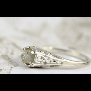 Raw diamond promise ring